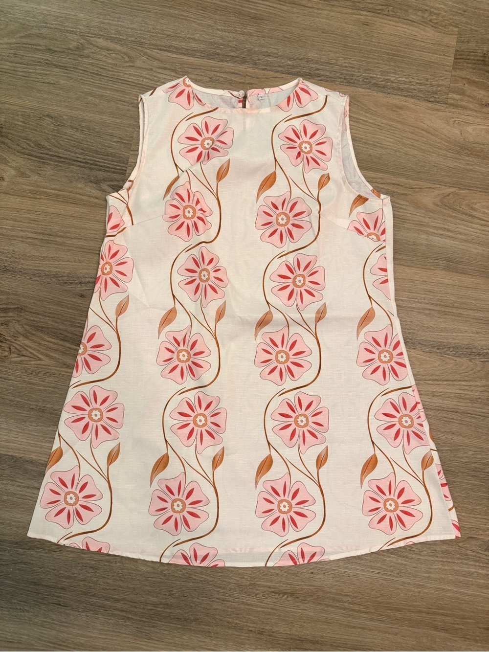 Sleeveless Pink Floral A-Line Kids Dress